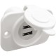 Гнездо судовое для лодки катера яхты Osculati 14.516.11 2xUSB 12/24 В белый полиамид защита от влаги и пыли