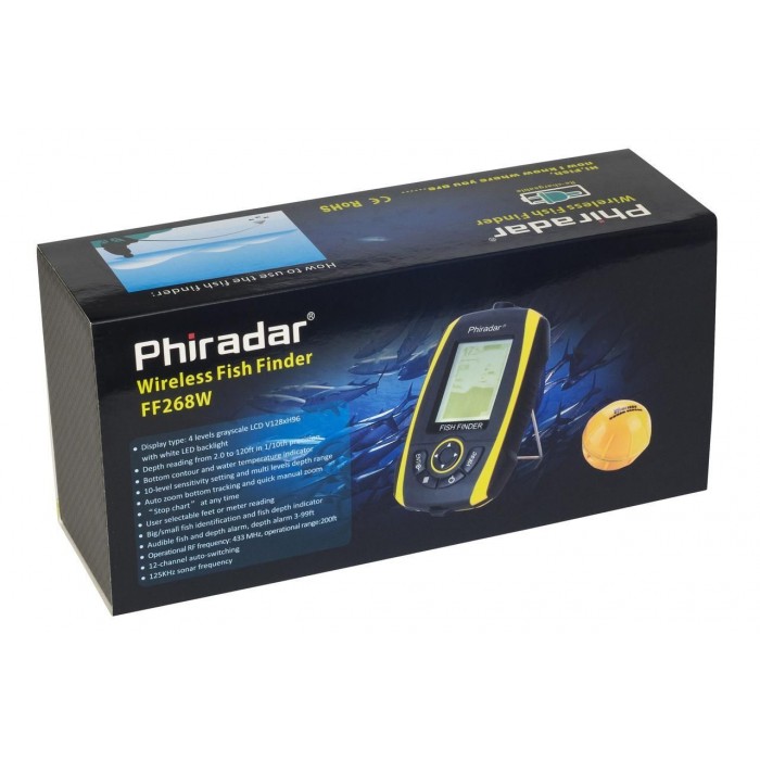 Эхолот Phiradar беспроводной FF 268 W FISH FINDER 1 луч рыболовный для зимы и лета универсальный портативный