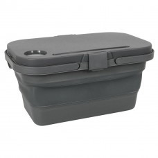 Складная корзина Bo-Camp Foldable Box с столешницей 17L серый для кемпинга и пикников с подстаканником