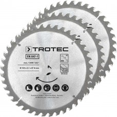 Пильный диск Trotec 150х16х2.1 HW40 Wood 3 шт для аккуратного распила древесины и ДСП карбидом вольфрама 7500