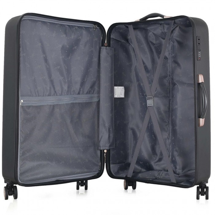 Чемодан Semi Line 28" L Черный T5787-3 жесткий 104 л ABS-пластик 4 вращающихся колеса кодовый замок