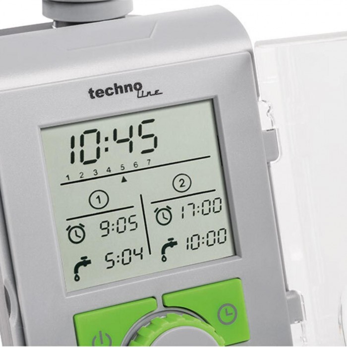 Електронний таймер для поливу Technoline WZ1000 Grey IPX4, 2 таймери, автономне живлення, ручний режим
