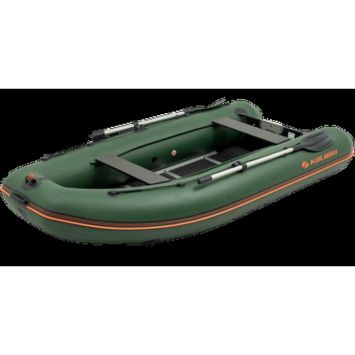 Колибри КМ-360ДСЛ (Kolibri KM-360DSL) зелёная моторная килевая надувная лодка + алюминиевый пайол