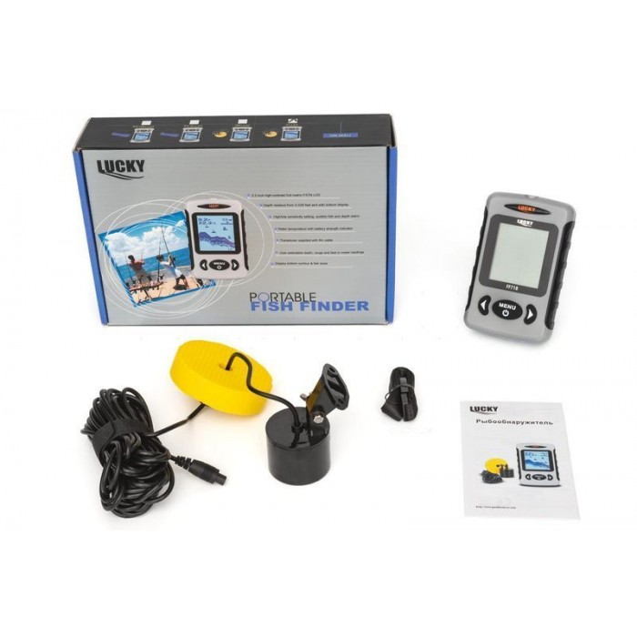 Ехолот провідний Лаки FF718 FISH FINDER з одним датчиком кишеньковий для зимової та літньої рибалки