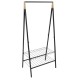 Розбірна стійка для одягу Casa Si Garment Rack Bamboo Black CS92308W04 з полицями для взуття та 10 вішалками
