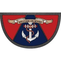 Коврик ворсовый входной “Welcome On Board” Osculati полукруглый якорь 40х68 см для яхты и дома
