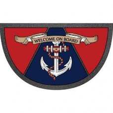 Коврик ворсовый входной “Welcome On Board” Osculati полукруглый якорь 40х68 см для яхты и дома