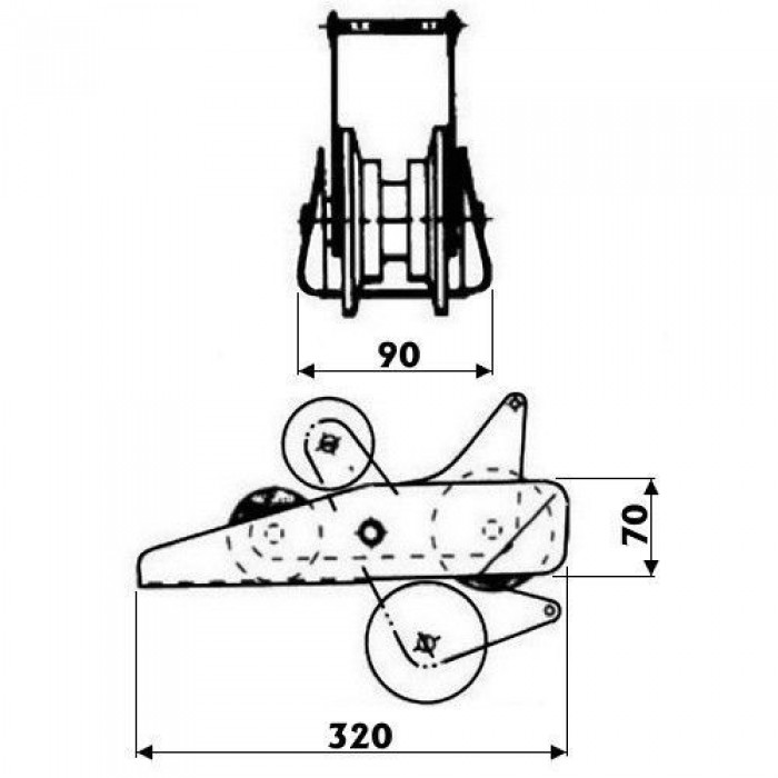 Якір Роульс з коромислом 320 мм з нержавної сталі Оскулати для якорів до 14 кг Art. 01.419.00