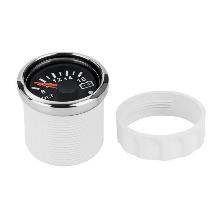 Вольтметр судновий для човна та катера I GAUGE 52MM з LED дисплеєм 8-16В чорний аналоговий