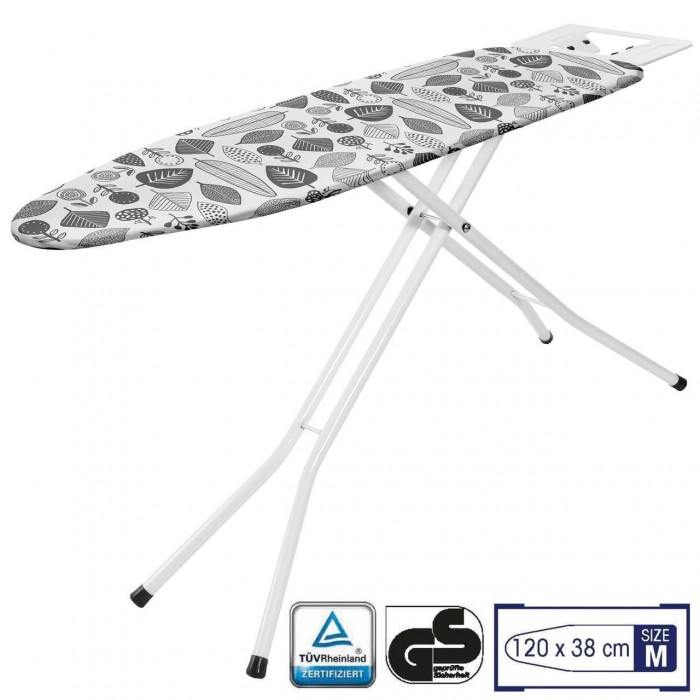 Доска для глажки Casa Si Superstandard Basic 120x38 см Белая/Серая Деревья высота 65-92 см съемный хлопковый