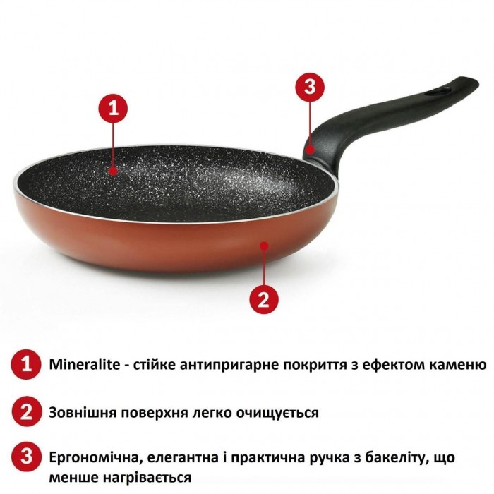 Сковорода Флонал Пепита Гранит 28 см PGFPS2850 с антипригарным покрытием Минералит для здорового приготовлени