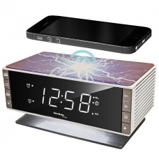 Настольные часы с радио Technoline WT487 - беспроводная зарядка Qi, два будильника, FM-приемник