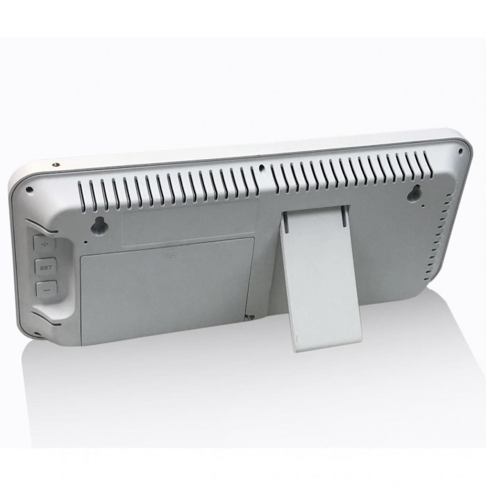 Настінні годинники Technoline WS8130 White з LED дисплеєм, термометром і календарем білі 340x130 мм