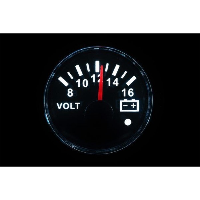Вольтметр судновий для човна та катера I GAUGE 52MM з LED дисплеєм 8-16В чорний аналоговий