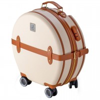 Чемодан Semi Line 24" M Ecru/Brown T5670-3 круглый 49 л из ABS-пластика с 4 колесами и кодовым замком