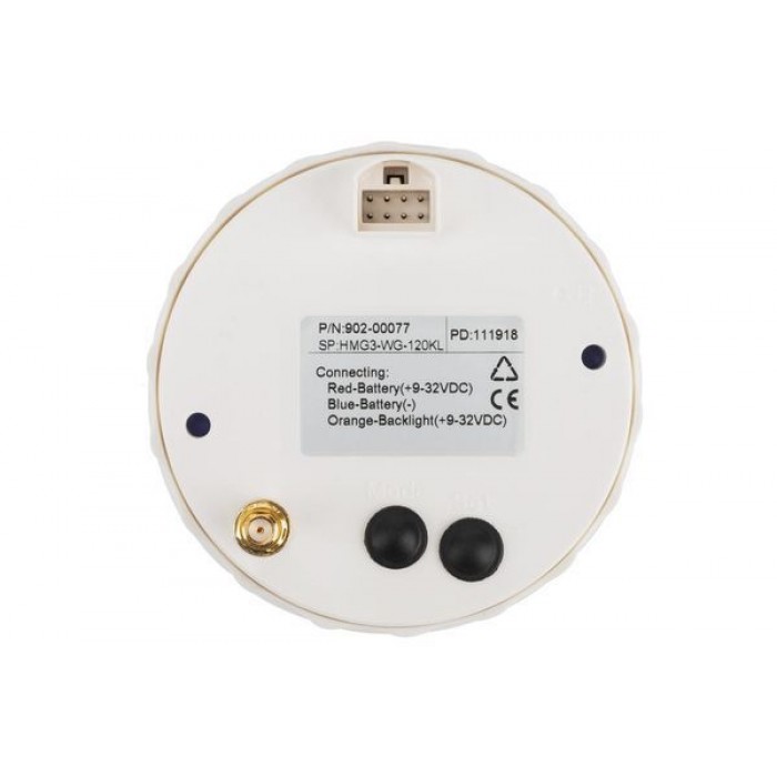 GPS спидометр судовой для лодки и катера ECMS HMG3-WG-120KL 85мм золотая рамка белый дисплей 0-120 км/ч