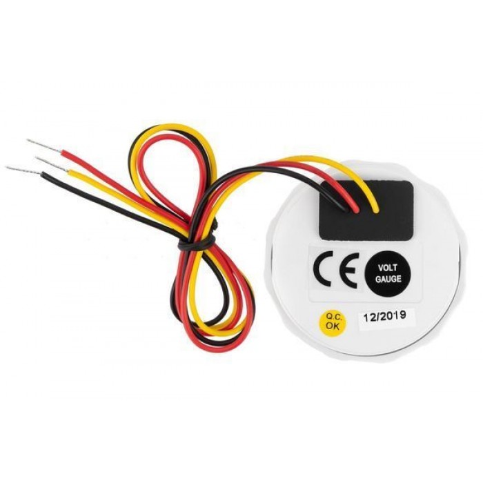 Вольтметр судновий для човна та катера I GAUGE 52MM з LED дисплеєм 8-16В чорний аналоговий