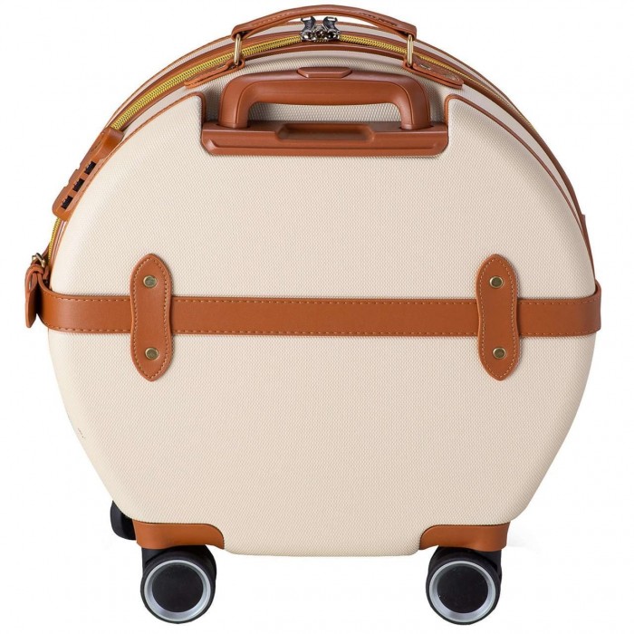 Чемодан Semi Line 24" M Ecru/Brown T5670-3 круглый 49 л из ABS-пластика с 4 колесами и кодовым замком
