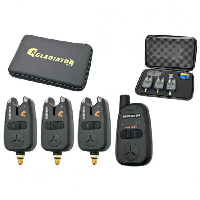 Набор сигнализаторов GLADIATOR RF298 3+1 Black с пейджером радиусом действия до 200 м влагозащищенный корпус