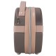Бьюти-кейс Semi Line 5L Коричневый/Розовый Крем (T5673-1) для ручной клади из ABS-пластика с зеркалом и ремеш