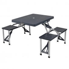 Стіл Bo-Camp Basic Grey 1404374 для кемпінгу на 4 місця з стільцями, сталевий каркас, навантаження до