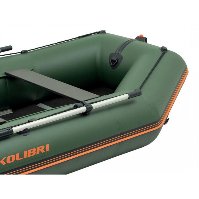 Колибри КМ-300Д (Kolibri KM-300D Профи) зелёная моторная килевая надувная лодка + фанерный пайол