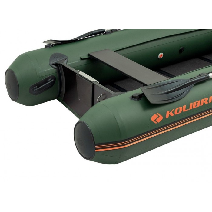 Колібрі КМ-330ДЛ (Kolibri KM-330DL) зелений моторний кільовий надувний човен + слань-книжка