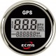 GPS спидометр судовой для лодки и катера ECMS PLG2-BS-GPS черный с оранжевой подсветкой 55 мм 9-32 V