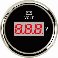 Цифровой вольтметр судовой для лодки и катера ECMS PEV2-BS-8-32 черный 55мм 8-32VDC оранжевая подсветка