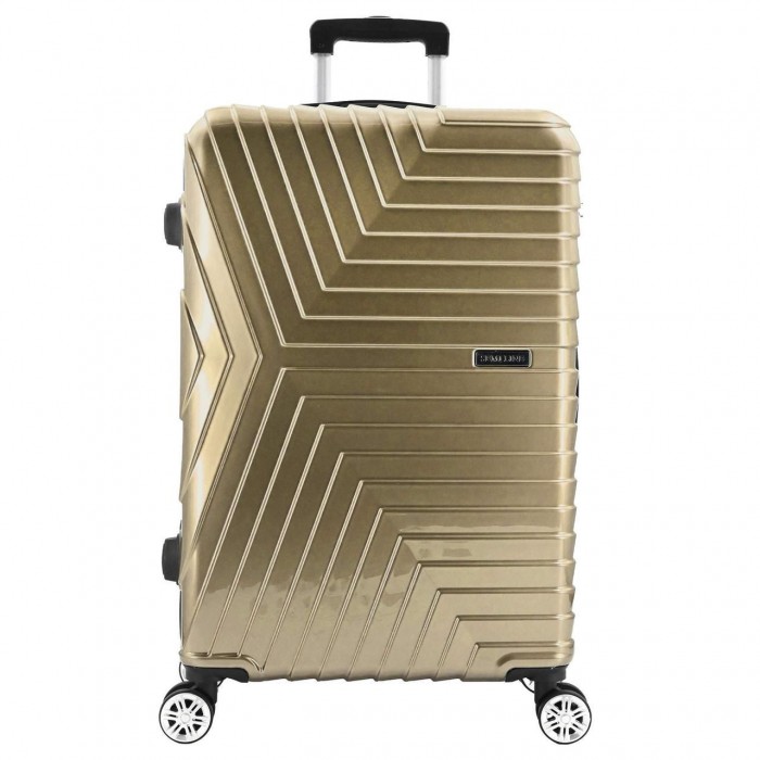 Чемодан Semi Line 24" M Золотистий металик T5763-2 64 л полікарбонат/ABS 4 колеса кодовий замок