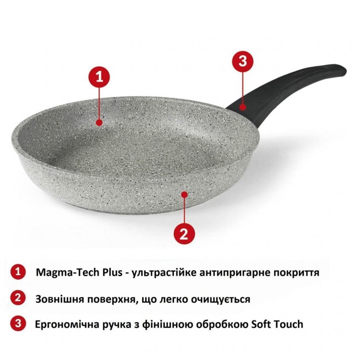 Сковорода Флонал Дюра Індукція 28 см DUIPD2830 з антипригарним покриттям Magma-Tech Plus, алюміній, для всіх типів плит
