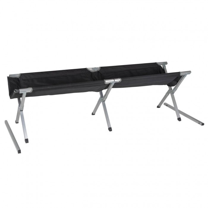 Розкладне ліжко Bo-Camp Single XL Black 210х70 см для кемпінгу алюміній компактне макс. навантаження 100