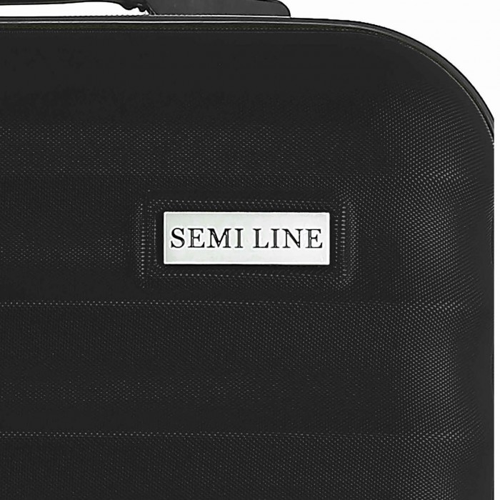Чемодан Semi Line 20" S Чорний T5634-1 для ручної поклажі 41л з кодовим замком та алюмінієвою ручкою