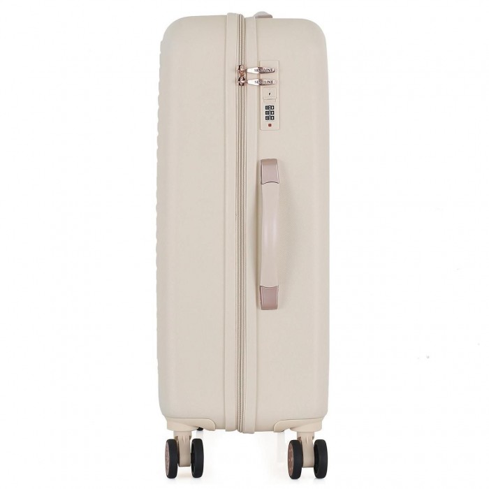Чемодан Semi Line 24" (M) Ercu (T5791-2) - валіза на 4 колесах з ABS-пластика, кодовий замок, 68 л, бежевий