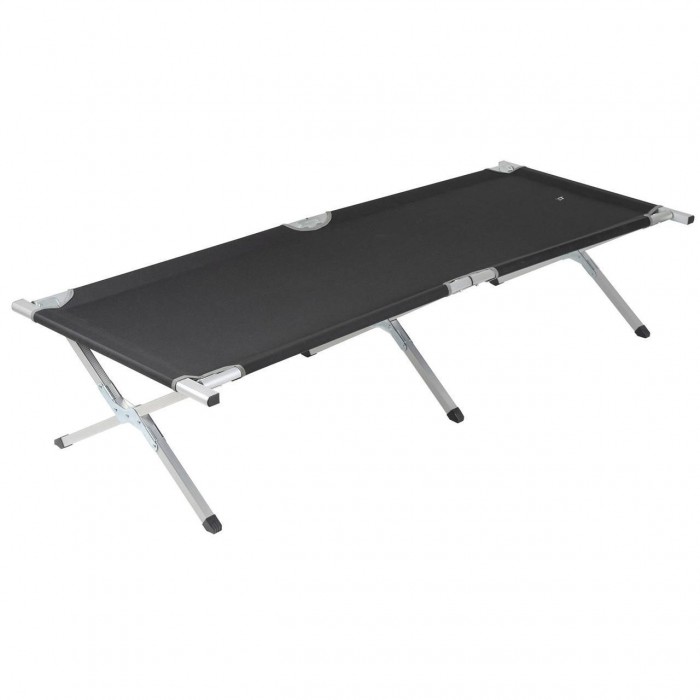 Розкладне ліжко Bo-Camp Single XL Black 210х70 см для кемпінгу алюміній компактне макс. навантаження 100