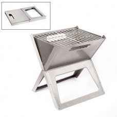 Угольный гриль Bo-Camp Notebook/Fire Basket Compact Silver 8108347 легкий складной из нержавеющей стали для