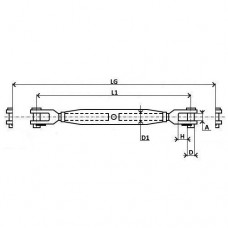 Талреп M4/M5/M6/M8/M10/M12/M14 з нержавіючої сталі Оскулати (М12) для такелажу SWL 3200 кг закритого типу