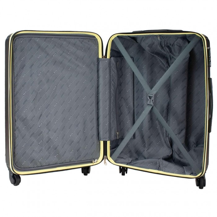 Чемодан Semi Line 24" M Черный T5685-2 с кодовым замком 4 колеса ABS-пластик 67 л для авиаперелетов