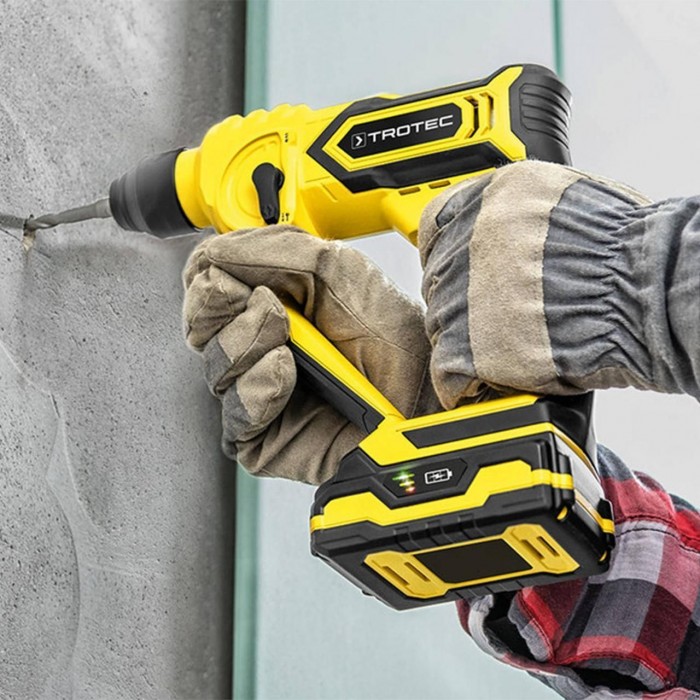 Акумуляторний перфоратор Trotec PRDS 10-20V ударна сила 1 Дж SDS-plus для свердління бетону та дерева