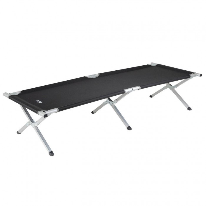 Розкладне ліжко Bo-Camp Single XL Black 210х70 см для кемпінгу алюміній компактне макс. навантаження 100