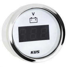Вольтметр Wema Kus цифровой белый 52мм для лодки и катера K-Y23100 12V хромированный с желтой и красной