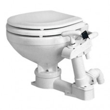 Унитаз с ручной прокачкой судовой для лодки катера яхты Compact Osculati фарфоровый с деревянным сиденьем