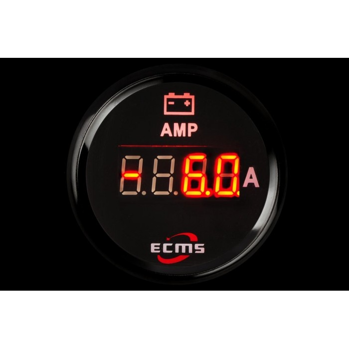 Цифровий амперметр для човнів і катерів ECMS PEA-BS±150A чорний 52мм діаметр 12V захист IP67 80