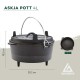 Котел з кришкою Гроенберг Аскья Пот 25 см/4 л чорний чавунний для приготування їжі.