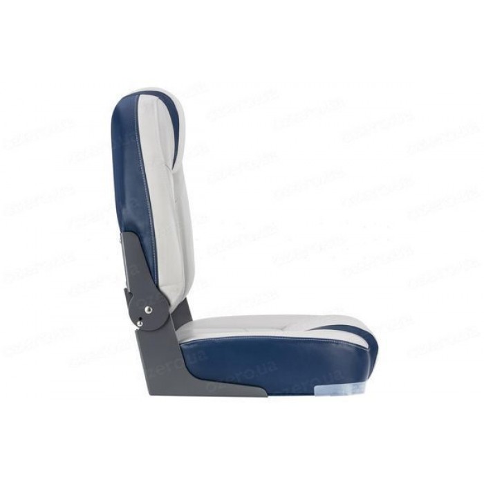 Сиденье судовое в лодку катер и яхту Premium High Back 75245GN Серо-синее складное из морского винила