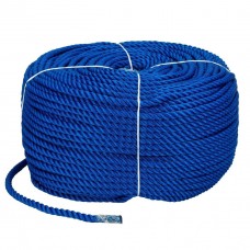 Мотузка Polyester 3 strand rope 10mm*200m blue для швартування човна та катера діаметр 10 мм довжина 200 м