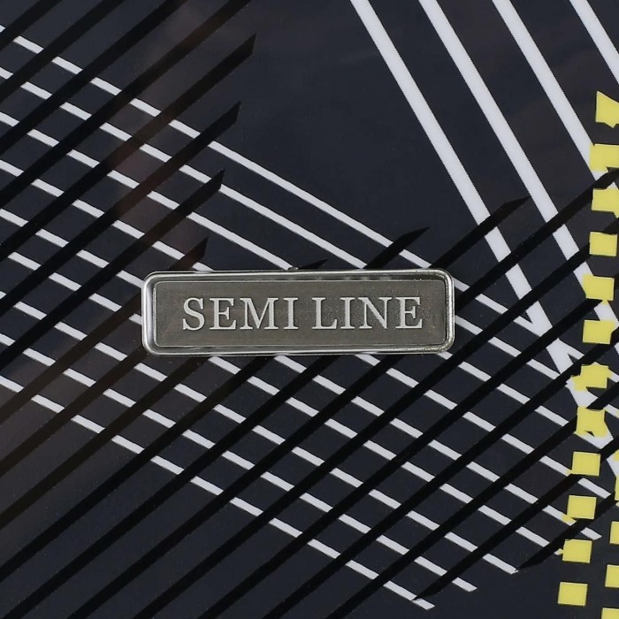 Чемодан Semi Line 20" S Чорний Узори T5651-1 для ручної поклажі з полікарбонату з кодовим замком 4