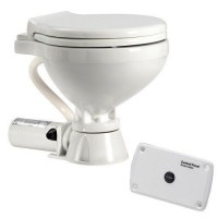 Унитаз яхтенный с электрической прокачкой Compact Osculati белый фарфор и пластик с насосом и панелью
