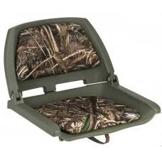 Сиденье судовое в лодку катер и яхту Molded Fold-Down камуфляж REALTREE MAX 5 складное пластиковое 520 мм