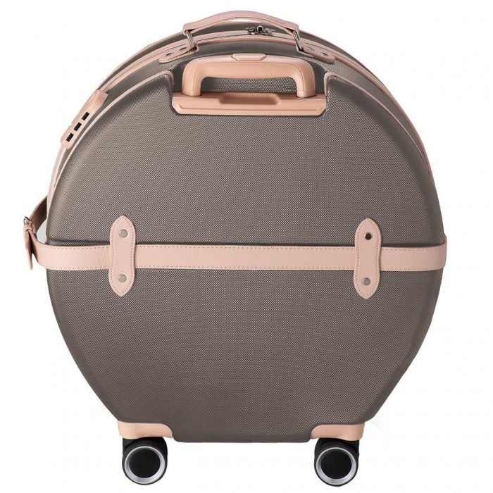 Чемодан Semi Line 24" M Коричневий/Рожевий Крем T5673-3 круглий ABS-пластик 49 л 4 колеса кодовий замок